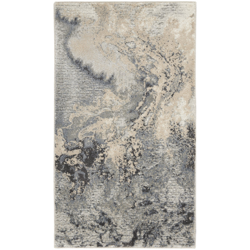 Tapis gris contemporain Ashli, Rectangle 3 pi 10 po x 5 pi 10 po