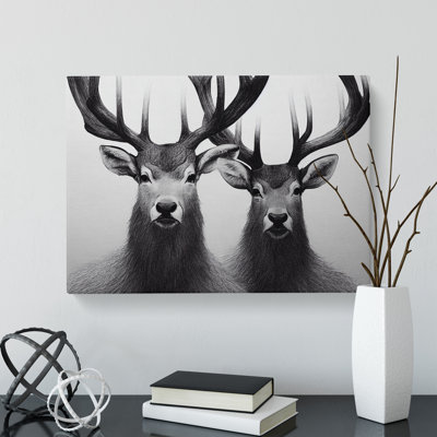 Beauteous Stags - Wrapped Canvas