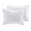 Édredon blanc grand, 100% coton avec matelassage bleu, comprend un édredon, une jupe de lit et 2 taies décoratives de style bord de mer-124576458