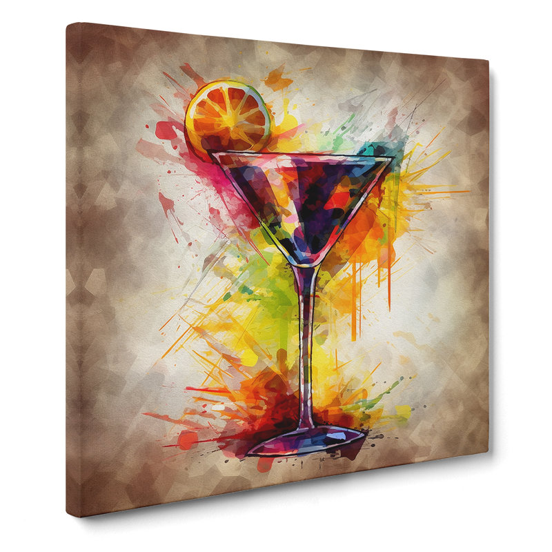 Cocktail Abstract Art No.2 - Wrapped Canvas, 35cm H x 35cm W x 3cm D