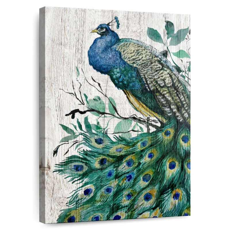 Brampt Wooden Peacock, 12" H x 8" W