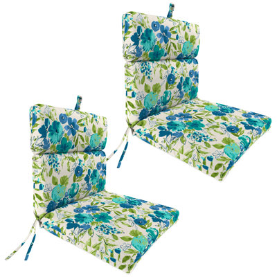 22" x 44" Outdoor Chair Cushion with Ties and Loop (Set of 2)