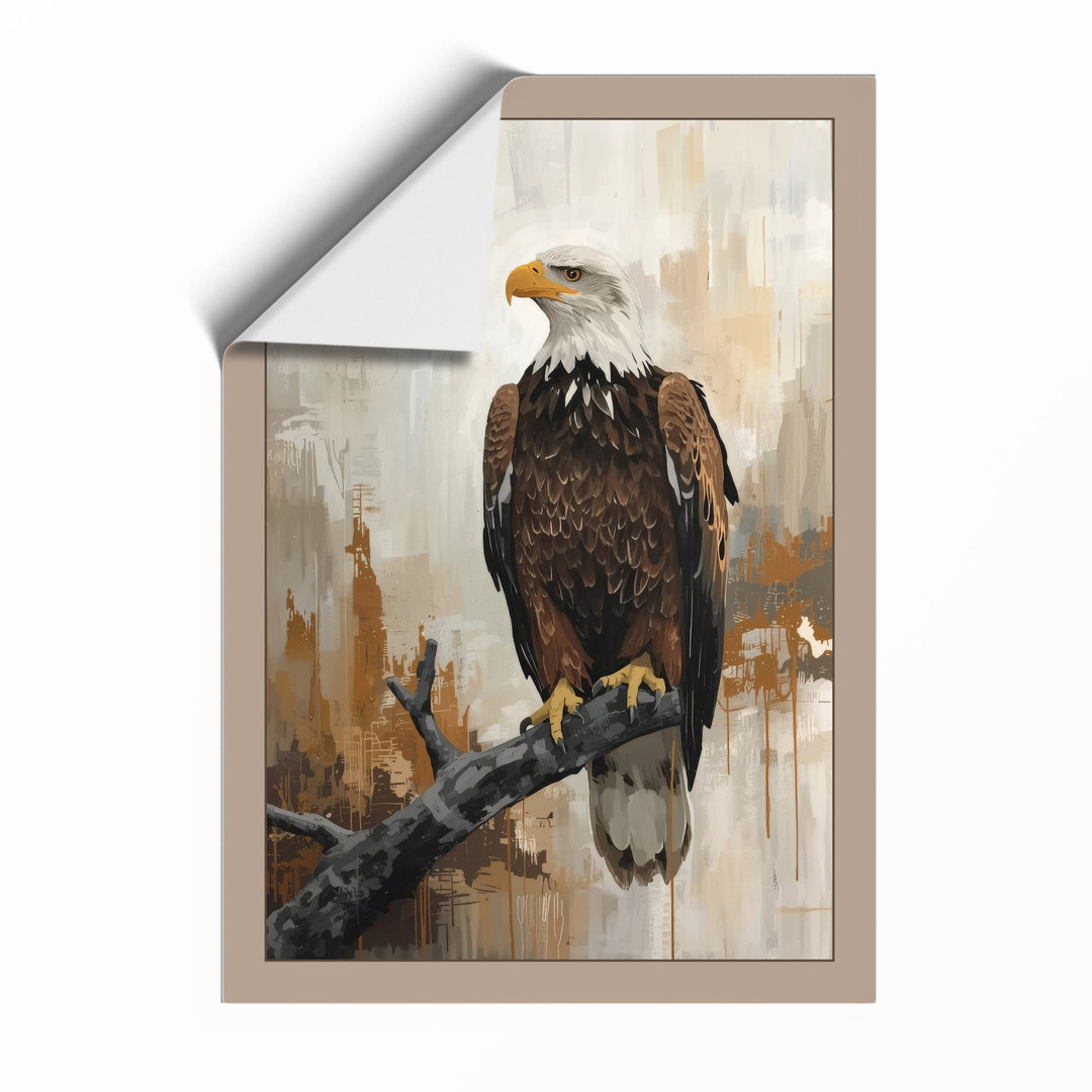 Bald Eagle at Rest Rustic - Framed Print