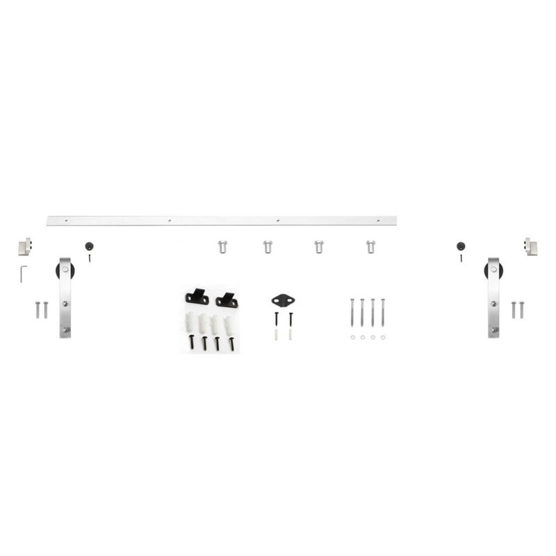 Ensemble de quincaillerie de porte de grange simple standard standard, Noir, 60 po
