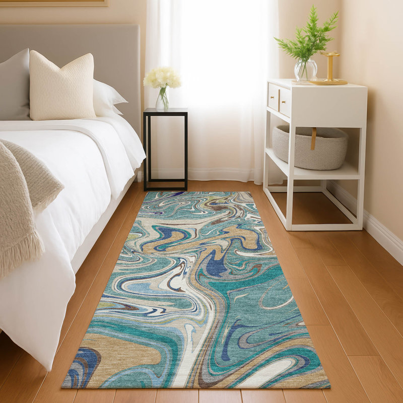 Machine Washable Indoor/Outdoor Jourdan ACN2395 Abstract Rug, Runner 2'3" x 7'6"