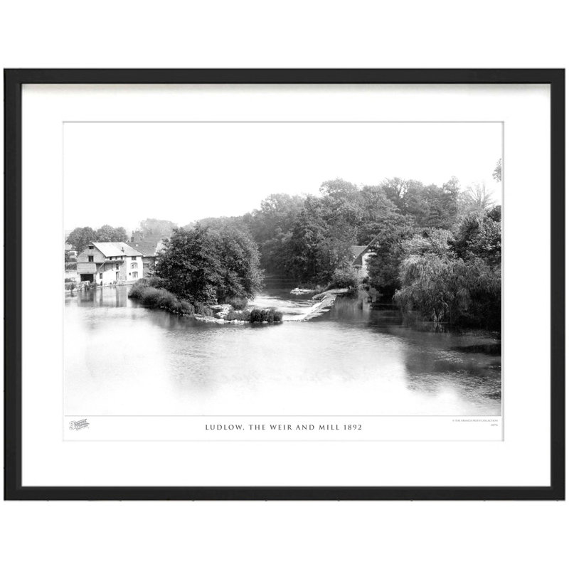 Ludlow, The Weir And Mill 1892 - Single Picture Frame Print, 40cm H x 50cm W x 2.3cm D