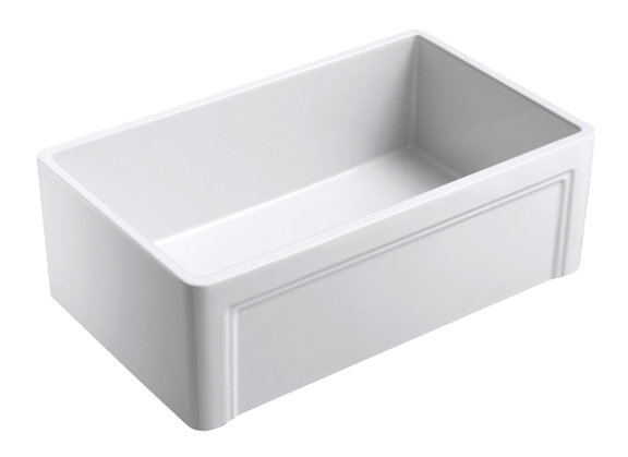 Floretta 30" L x 18" W Farmhouse Kitchen Sink With Grid and Strainer Birch Lane™