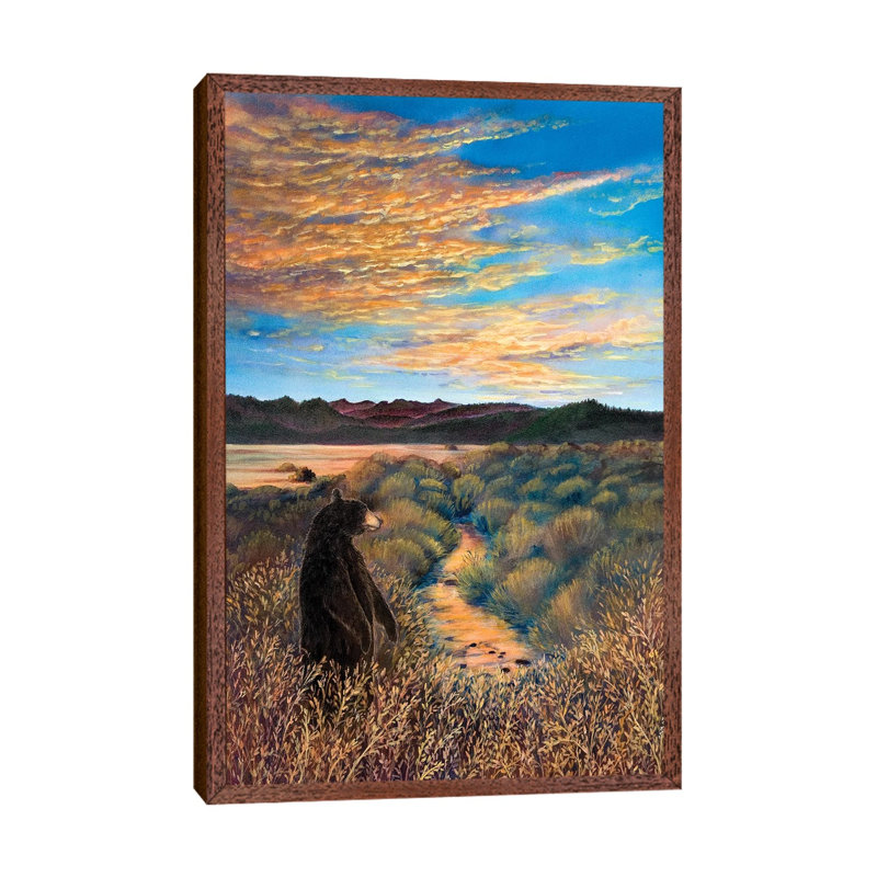 Looking West At Martis by Cathy McClelland - Print on Canvas, 66.04 cm H x 45.72 cm W, Classic Brown Wood Framed