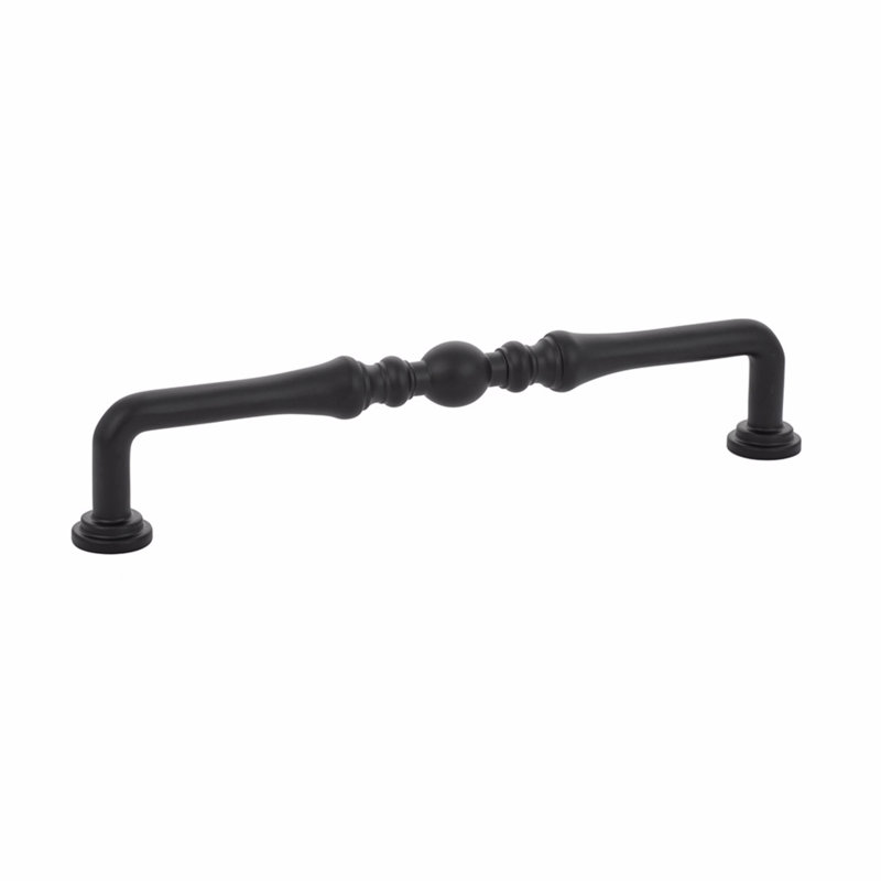 Emtek Spindle Cabinet Pull 6" cc, Flat Black