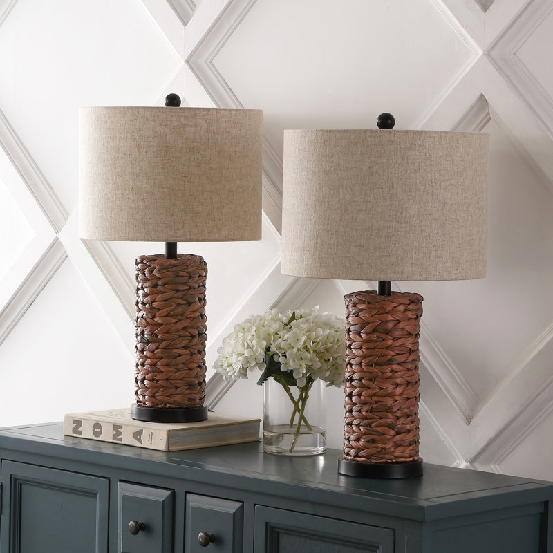 Crespo Table Lamp, Dark Brown, Beige