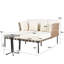 144cm Long Double Chaise with Cushions and Table-265054143