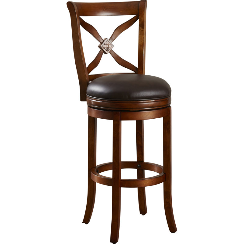 Arieta Swivel Upholstered Counter Stool with Solid Wood Frame, Bar Stool (30" Seat Height)