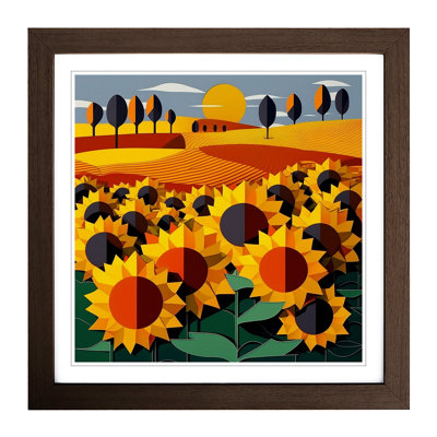 Sunflower Field Constructivism No.1 - Framed Print