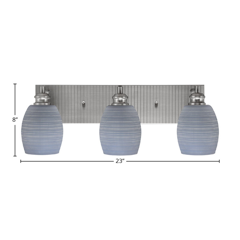 Éclairage pour meuble-lavabo 3 lumières Asmir, Nickel brossé, Gris