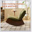 Chaise berçante confortable avec revêtement de haute qualité et structure en bois massif, parfaite pour la détente et la durabilité.