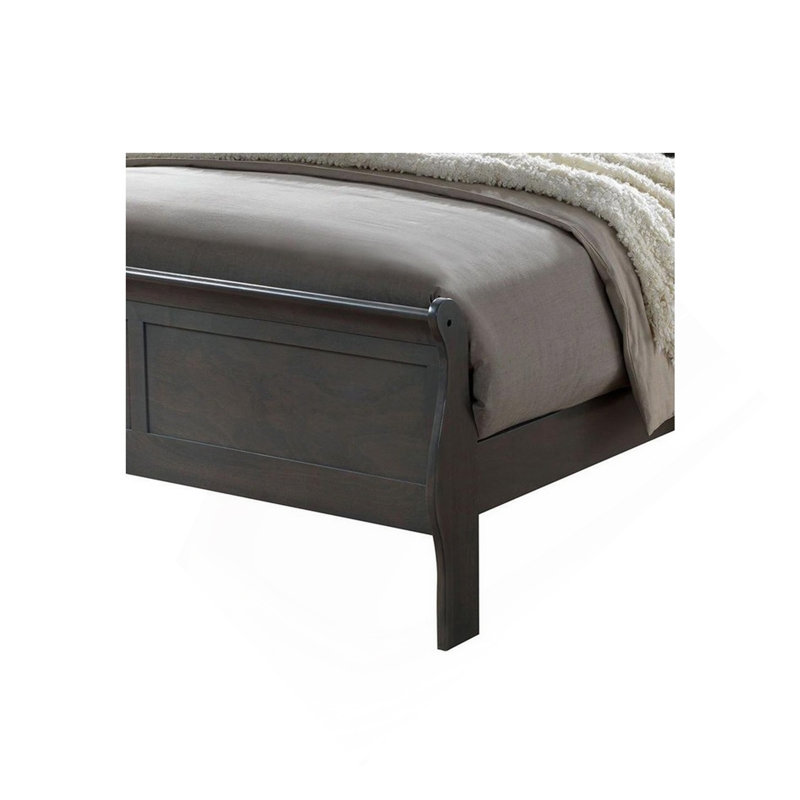 Lit-bateau classique classique gris Louis Phillipe, Lit simple