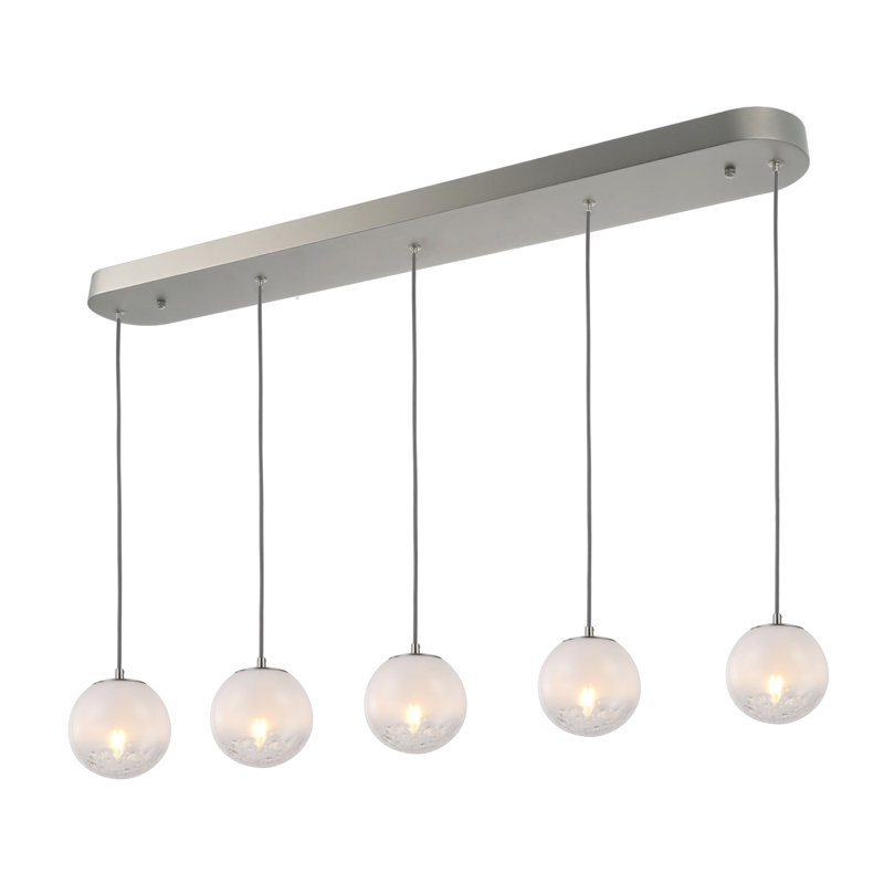 Moonlight 5-Light Linear Pendant - Satin Nickel