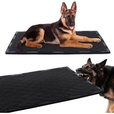 Tapis de lit pour chien Chew-Proof - Coussin de caisse imperméable indestructible avec renforts en métal, durable pour les chiens de taille moyenne, pour une utilisation intérieure et extérieure
