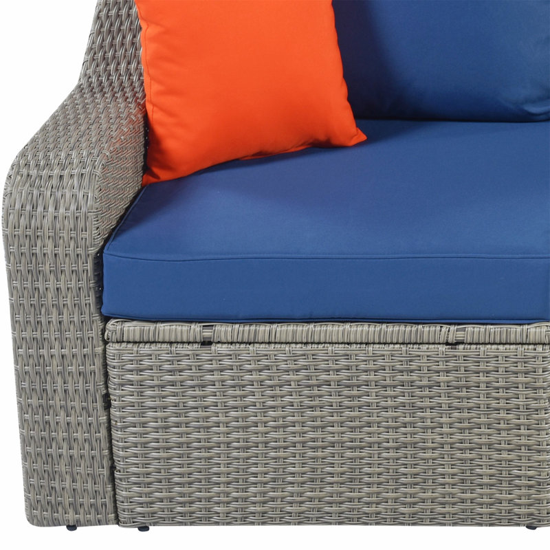 Ensemble de salle à manger 2 personnes 27,6 po avec coussins, Bleu