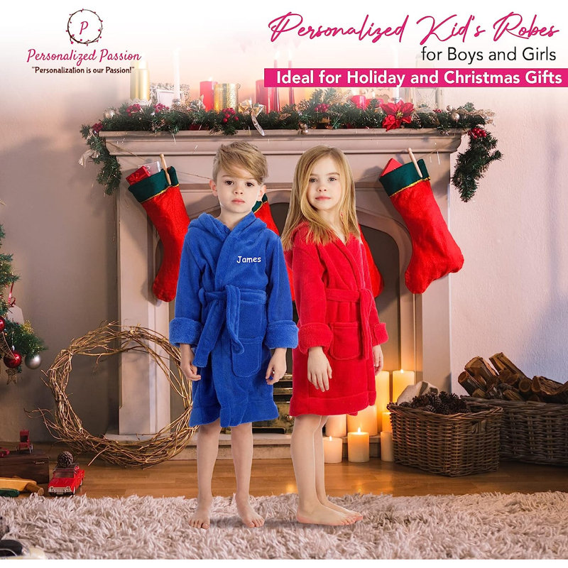 Peignoir au-dessus du genou avec poches et capuche Brookview, Oui, Rouge