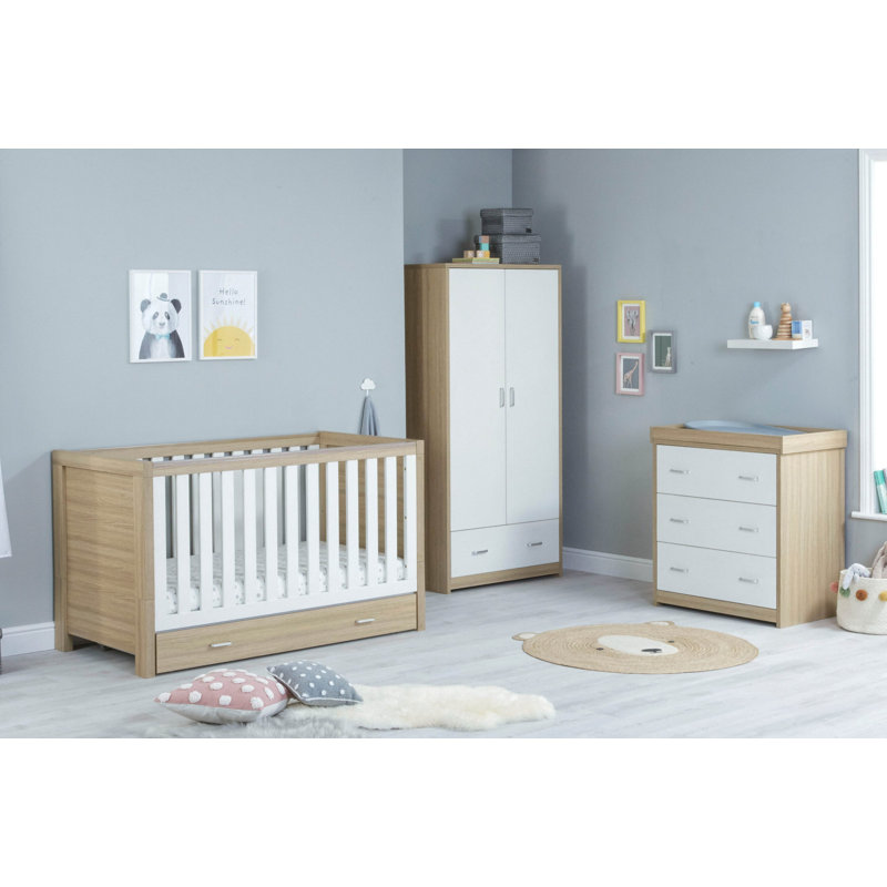 Luno 3 Piece Room Set with Drawer, Oak White