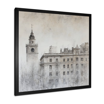Architecture historique de Madrid sous la pluie II - art mural Madrid