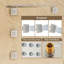 Système de douche complet thermostatique encastré au plafond avec lumières DEL, jets de corps et barre coulissante-107364902