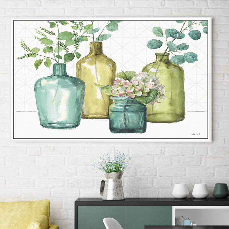 «Mixed Greens LXII», reproduction de peinture à l'aquarelle sur toile, H 18 po x l 30 po x P 1 po, Toile tendue