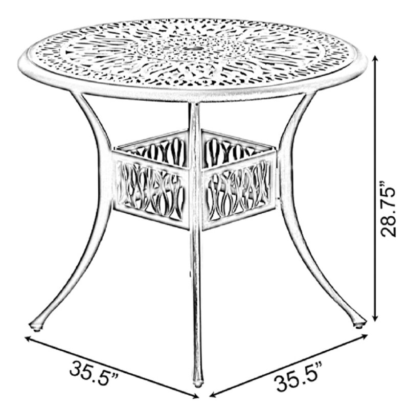 Anij Round Metal Outdoor Bistro Set , in. W in. D