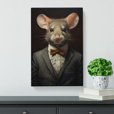 Mouse in a Suit Painting No.3 - Wrapped Canvas