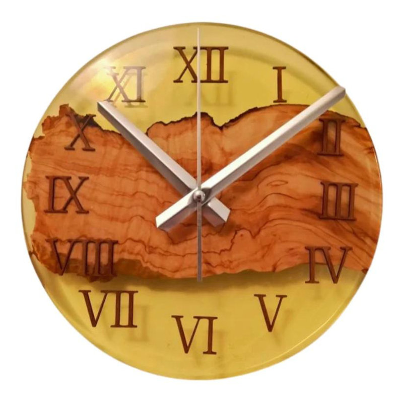 Wood Wall Clock, 10" H x 10" W x 2" D