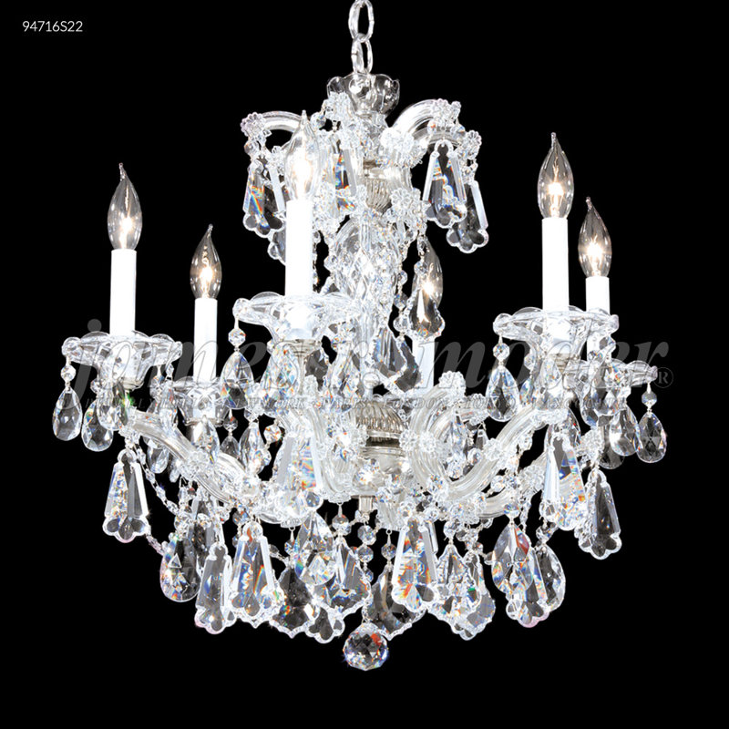 Lustre 6 lumières Maria Theresa, Strass Swarovski, Argent