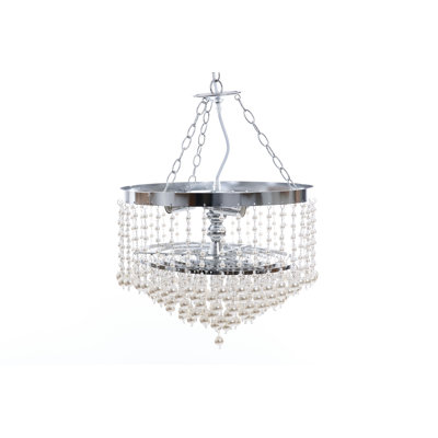 3 - Light Shiny Nickle Plated Crystal Pendant