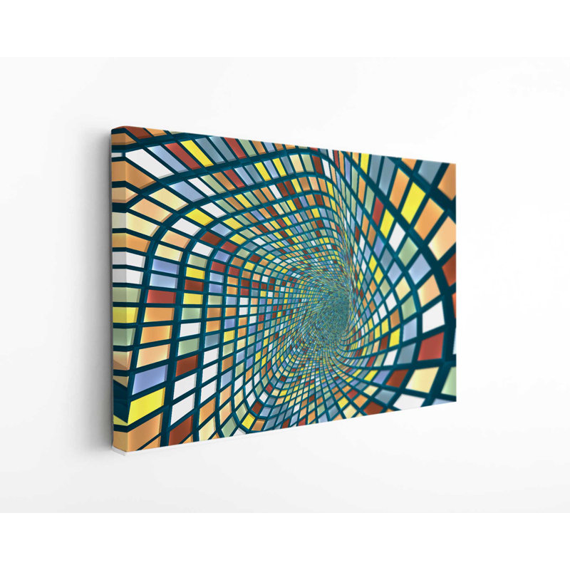 Retro Glowing Particles And Paths On Canvas Print, 16" H x 24" W x 1" D