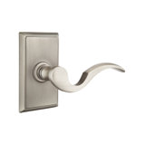 Cortina Wave/Drop Privacy (Bed & Bath) Door Lever with Rectangle Rosette