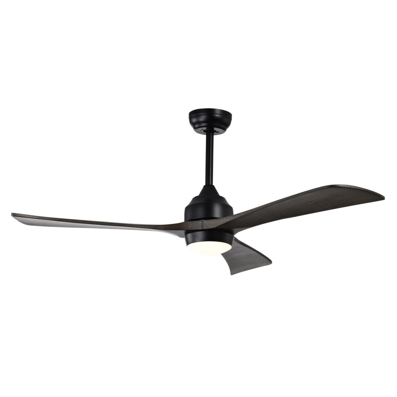 52" Ceiling Fan With Lights Remote Control, Matte Black, Matte Black