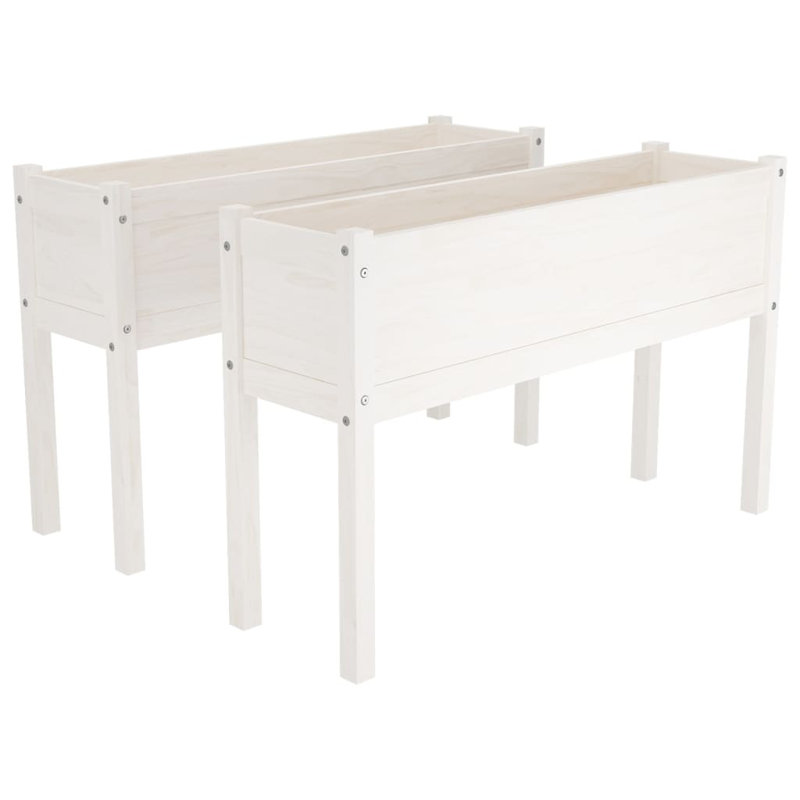 Alastaire Wood Planter Box, 70cm H x 70cm W x 70cm D, White