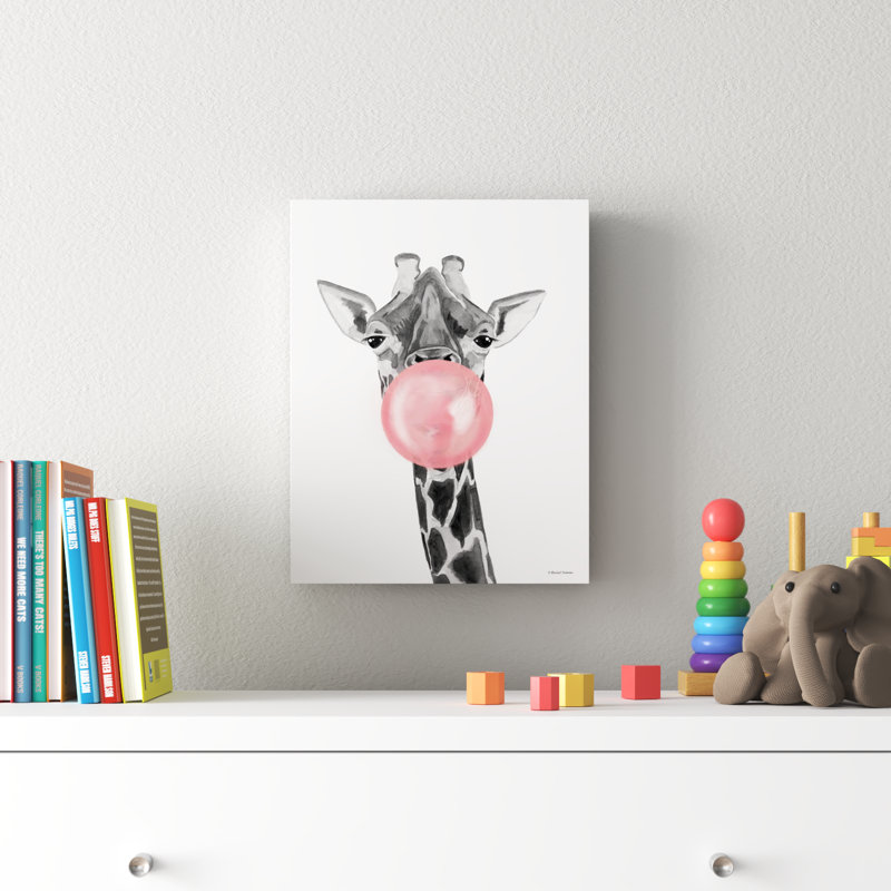 «Bubblegum Giraffe» par Rachel Nieman, fantaisie, impression, H 14 po x l 18 po x P 2 po