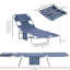 Chaise longue de patio avec trou pour le visage, fentes pour les accoudoirs, oreiller et construction pour le jardin, piscine pliable au bord de la piscine réglable à 5 niveaux, fentes et oreiller, gris