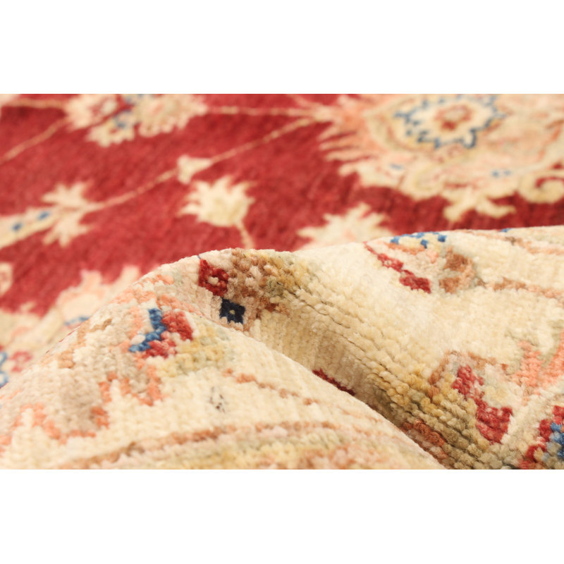 Tapis décoratif en laine de conception unique 5 pi 7 po x 7 pi 11 po noué à la main New Age