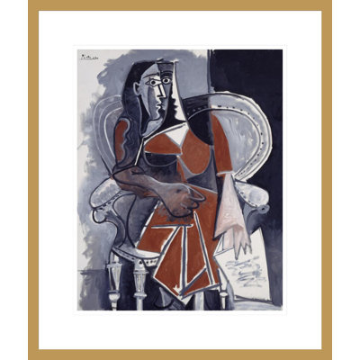 Femme assise par Pablo Picasso, impression giclée sur cadre