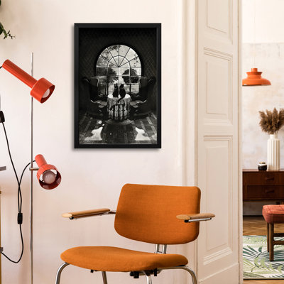 Room Skull B/W Premium Framed Poster by Ali Gulec