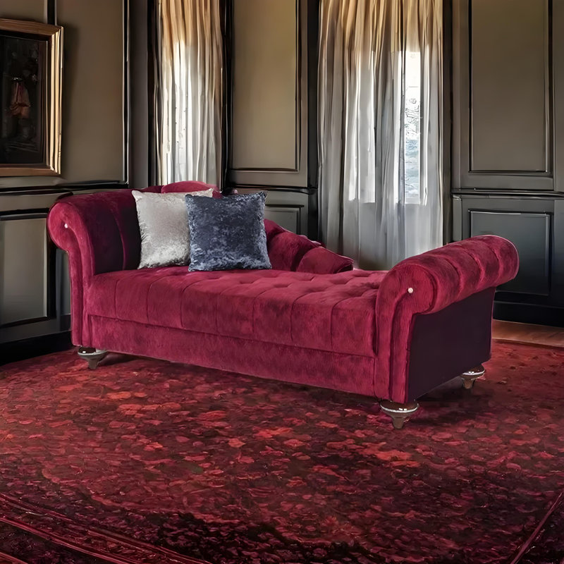 Chaise longue élégante en flanelle paresseuse, Orienté à gauche (vu de face)