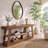 63" Solid Wood Console Table, 3-Tier Storage Narrow Sofa Table
