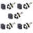  5 Sets Door Ball Bearing Hinges 3" in Black and Tubular Latch with Plate and Fixings