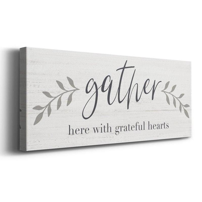 «Grateful Hearts on Canvas», art textuel, H 8 po x l 20 po x P 1,5 po