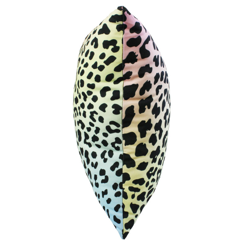 Animal Print Reversible Throw Pillow, Pastel Gradient/White