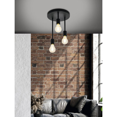 Gerri 3 - Light Matte Black Cluster Pendant