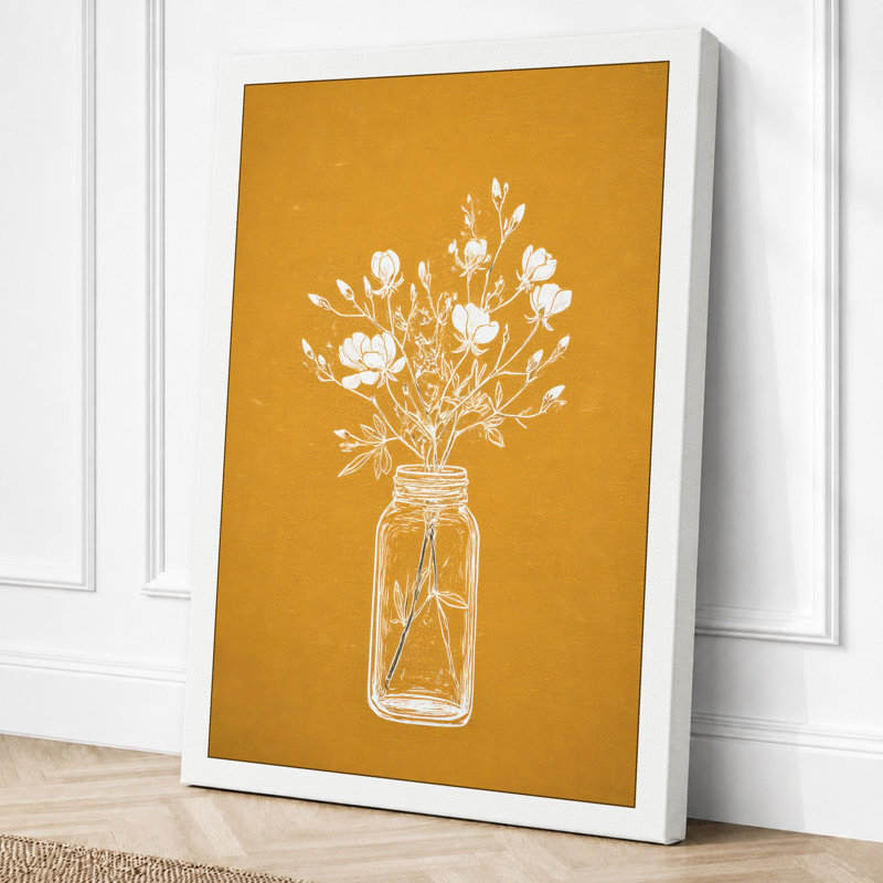 Dried Flowers In Glass Botanical - Print, 24x16 - 61.0 x 40.6 cm, White Border