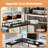 Large L-Shaped Metal Base Computer Desk With Power Outlet, Bookshelf, File Drawers,  62.99" W X 43.3" D X 61" H-122908189